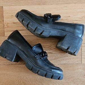 Madden Girl Chunky Black Loafers